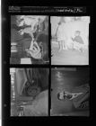 Children at school; Wrecked school bus; Photo of man (4 Negatives), April 3-5, 1958 [Sleeve 12, Folder d, Box 14]